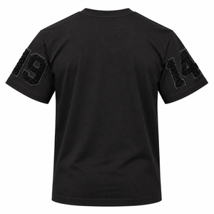 Phi Beta Sigma <b>Black</b> <b>Mens</b> T-<b>Shirt</b> Chenille Greek Letter Applique 1914 <b>Short</b> <b>Sleeve</b> Crew Neck Striped 100% Cotton Fraternity - Product Image 4