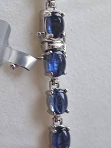 Hallmarked Sterling Silver Kyanite Cabochon Tennis Bracelet Handmade Gemstone Jewelry Elegant Women Wholesale Export - Product Image 2