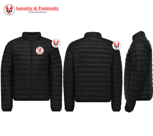 เสื้อแจ็คเก็ตพัฟเฟอร์โพลีเอสเตอร์ปักลายฮีโรอีนแห่งเยริโคสำหรับผู้หญิง |   เสื้อแจ็คเก็ตบอมเบอร์พัฟเฟอร์ปักลาย HOJ Masonic สำหรับผู้หญิง แบบสั่งทำพิเศษ - Product Image 1