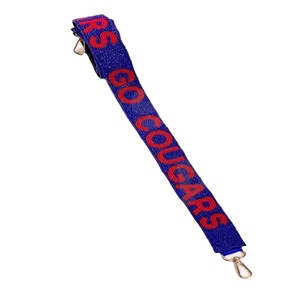 Go Cougars Sangle de sac à main perlée Sangles de sac de perles de rocaille personnalisées en or blanc Sangle de sac perlée personnalisée pour sacs - Product Image 1