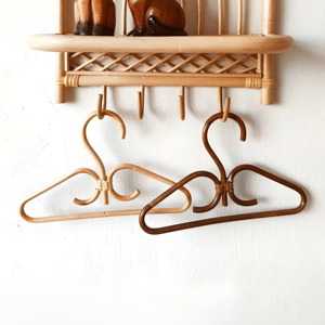 Great quality decorative hangers for kid <b>wardrobes</b> wholesale price rattan cane clothes hanger - Product Image 1