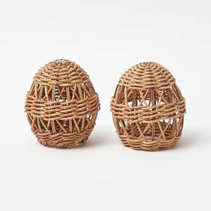 Elegante decoración de mesa con huevos de Pascua de ratán, tejidos a mano con fibra natural, huevos de alta calidad. - Product Image 4
