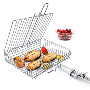 Cesta para asar hecha a mano de acero inoxidable, diseñada para parrillas de carbón y gas, para una experiencia de cocción segura y saludable. - Product Image 6