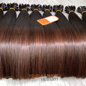 ผมต่อแบบเส้นผมสำหรับผู้หญิงผิวดำปลายตรงกระดูกสีน้ำตาลเข้มผม100% มัดผมจากเวียดนามดิบยาวเต็ม - Product Image 4