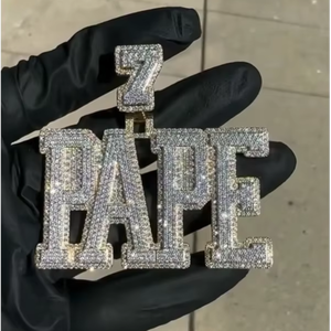 Joyería Hip Hop para Hombre, Colgante Personalizado con Letras, Plata de Ley 925, Diamante Moissanita VVS, Número, Nombre, Inicial, Logotipo - Product Image 1