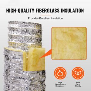 Tubo Flessibile Isolato per Asciugatrice da 1,5 m, Lungo 7,6 m, con 2 Morsetti per Tubi, Protezione a 3 Strati Resistente per Impianti HVAC e Riscaldamento, Ideale per Appartamenti - Product Image 2
