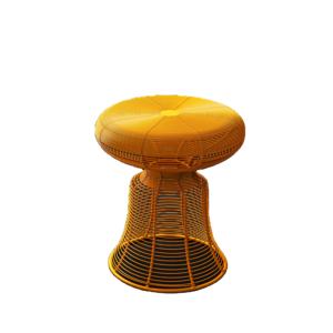 Tabouret en métal fer forgé fait main de couleur orange, parfait pour la maison, le salon, meubles décoratifs, pouf et tabourets - Product Image 1