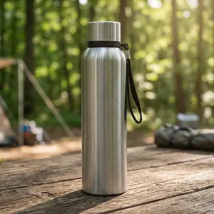 Bouteille d'eau en acier inoxydable avec bouchon à vis anti-fuite, sangle de transport, résistante à la rouille, sans BPA, gourde réutilisable pour le bureau, l'école, la salle de sport - Product Image 4