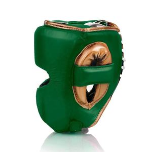 Professional Custom Made New Green Golden Fly Complete Boxing Sparring Set Gloves <b>Head</b> Guard Groin Guard-genuine Cowhide Leather - Product Image 3