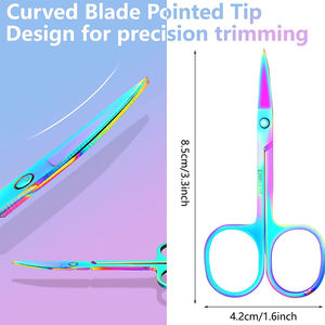 Cuticle Scissors Curved and Rounded Eyebrow Scissors Multi Purpose <b>Nail</b> Scissors Facial Hair Scissors Stainless Steel Scissors - Product Image 2