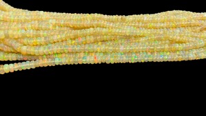 Perles Rondelles Lisses en Opale Éthiopienne AAA+ Jaune Feu 3-5mm, Fil de 16 Pouces, Opale Éthiopienne Welo - Product Image 3