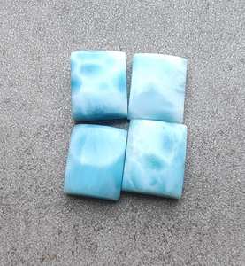 Fábrica Global de Piedras Preciosas B2B, Cabujón Rectangular de Larimar de 6x8 mm, Piedra Azul Dominicana Natural para la Fabricación de Colgantes y Pendientes - Product Image 3