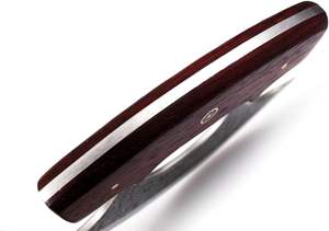 Cuchillo Ulu de Acero de Damasco Hecho a Mano Personalizado con Funda de Cuero, Mango de Madera Roja, Cortador de Pizza, Hoja Forjada, Cuchillos Ambidiestros - Product Image 3