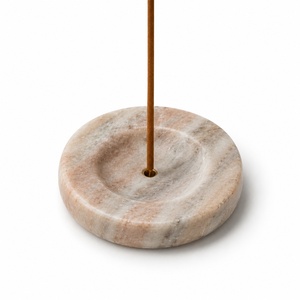 Quemador de incienso de mármol estriado con diseño cúbico, lujo en piedra, recogedor de cenizas, quemador de aroma moderno, decoración artesanal, ideal para meditación y mesa. - Product Image 6