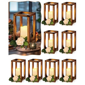 Acacia Wood Stackable <b>Lantern</b> <b>Set</b> Wholesale - Handcrafted Decorative <b>Lanterns</b> India - Product Image 1