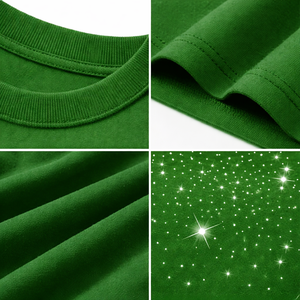 Camiseta personalizada con diamantes de imitación verdes para hombre, camiseta informal de algodón con cuello redondo y manga corta, ropa de calle a la moda de verano, camiseta gráfica para hombre - Product Image 5