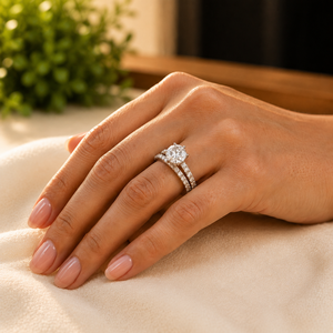 Anillo de Aniversario con Diamante de Forma Redonda, Elegante Anillo de Compromiso con Moissanita y Plata de Ley 925, Joyería Nupcial - Product Image 6
