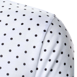 Polo à manches courtes pour homme à pois, col contrastant, décontracté, pour le golf et le tennis, logo personnalisé - Product Image 5