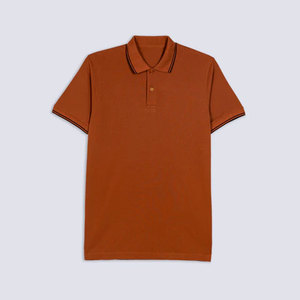 Polo en coton slub personnalisé à manches courtes, respirant, texturé, léger, pour homme, décontracté, été, nouveau - Product Image 6
