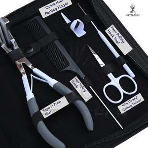 Kit de Herramientas Profesional y Duradero de Acero Inoxidable para Instalación y Remoción de Extensiones de Cabello: Alicates, Gancho de Ganchillo, Peine de Cola y Tijeras - Product Image 5