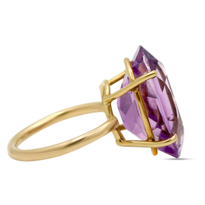 Nouvelle Arrivée Bagues de Fiançailles en Or Jaune Massif 18 carats avec Améthyste Naturelle Certifiée IGI, Fabriquées à la Main, pour Mariage et Fêtes, Vente en Gros - Product Image 6