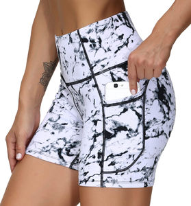 Shorts Deportivos de Cintura Alta Elástica para Mujer, sin Costuras, con Estampado, para Yoga - Product Image 3