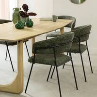 Chaise ronde en tissu vert Vandana Lyra Ultra (lot de 2)