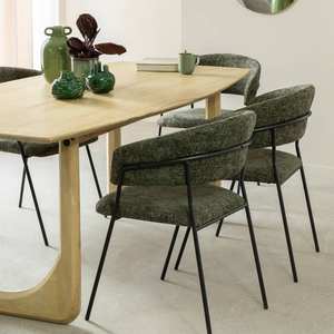 Silla redonda de tela verde Vandana Lyra Ultra (juego de 2) - Product Image 2