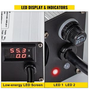 Chargeur électrique pour voiturette de golf 18A 36V, chargeur de batterie LED pour Club Car avec prise fendue et boîtier en aluminium - Product Image 4