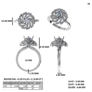 Women's Yellow Gold Diamond Engagement Ring Round Brilliant Cut Natural Diamonds Romantic Style - Product Image 5