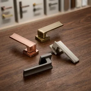 Designer Mortise <b>Door</b> Lever <b>Handles</b> <b>Antique</b> Brass Graphite <b>Black</b> CP Z PVD Gold Rose Gold Finishes Ambidextrous Touch Control - Product Image 2