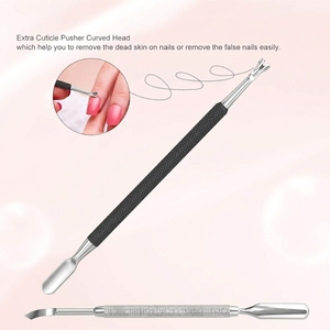 Pousse-cuticules arc-en-ciel, dissolvant de vernis à ongles, ensemble d'outils de manucure en acier inoxydable, grattoir pour vernis gel, nettoyeur d'ongles, pédicure - Product Image 4