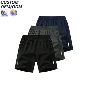 Mens Casual Cotton Board Shorts Solid Knitted Anti-UV Waterproof <b>Elastic</b> Waist Relaxed Fit Summer Wear Breathable Comfort Custom - Product Image 1