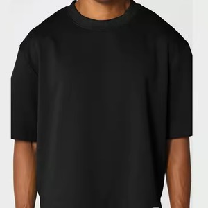 Camisetas Cortas para Hombre, 100% Algodón, Peso Pesado 300GSM, Tela Exclusiva, Color Negro, Cuello Redondo, Estilo de Manga Corta, Talla para Adultos - Product Image 2