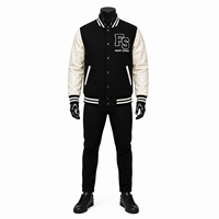 Veste bomber de baseball universitaire personnalisée pour homme, style streetwear, en mélange de laine et manches en similicuir, avec patch brodé, vente en gros