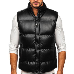 Gilet matelassé personnalisé grande taille en toile, style décontracté, imperméable, sans manches, pour homme, en mélange polyester-coton - Product Image 1