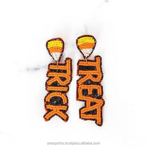 Pendientes de Aro Hechos a Mano CarnivalCheers con Cuentas Geométricas de Tamaño Personalizado, Corte Esmeralda, Estilo Bohemia, Multicolor, para Niños, Fiesta de Mardi Gras - Product Image 5