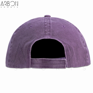 Nouvelles casquettes 6 panneaux vierges de haute qualité en coton sergé lavé respirant violet uni avec boucle métallique réglable pour l'extérieur - Product Image 3