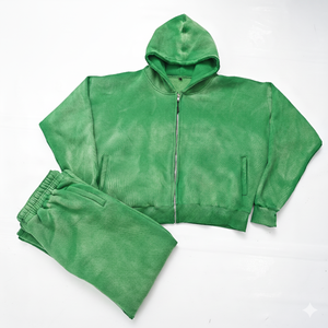 Ensemble de survêtement sportif en coton léger, deux pièces, à capuche, personnalisé, uni, décontracté, pour la salle de sport, la course à pied, pour hommes et femmes - Product Image 1