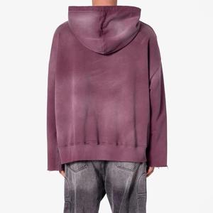 <b>Vintage</b> Acid Wash <b>Oversized</b> Hoodie Men Heavyweight Cotton Streetwear Custom Pullover <b>Sweatshirt</b> - Product Image 5