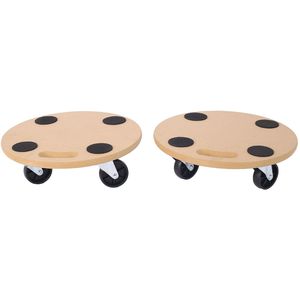 Heavy Duty Wood Caster <b>Wheels</b> for <b>Furniture</b> <b>Moving</b> Securely Hold 500 Lbs for Piano Fridge Other Heavy Items 15\" Platform Pack 2 - Product Image 1