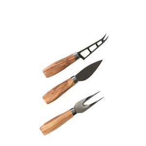 Juego de Cuchillos para Queso de Acero Inoxidable con Mango de Madera de Olivo Hecho a Mano de Alta Calidad, Utensilios de Cocina, Accesorio para Tabla de Charcutería - Product Image 3
