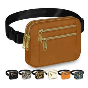 Sac banane multifonctionnel imperméable en nylon, forme oreiller, avec plusieurs fermetures éclair, sac de poitrine bandoulière pour femmes et hommes, idéal pour le voyage et la course à pied - Product Image 2