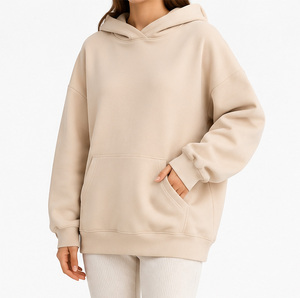 Nueva Sudadera con Capucha Rosa, Manga Larga, Color Sólido, Tejido de Algodón Transpirable, Estilo Holgado, para Otoño - Product Image 3