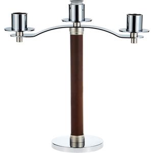 Unique Vintage Métal Décor À La Maison De Luxe Bougeoir À La Main Décoratif À La Maison En Aluminium & En Bois Candélabre Avec Argent Fini - Product Image 2