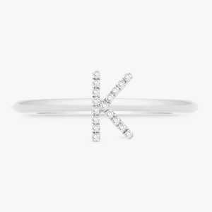 Anillos Apilables de Diamantes con Letras del Alfabeto, Corte de Diamante Cultivado en Laboratorio, para Uso Diario, Anillos de Promesa Minimalistas de Lujo, Oro Sólido de 10K/14K/18K - Product Image 3