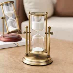 Polished Brass Sand <b>Timer</b> Luxury Decorative Hourglass Elegant Vintage Home Office Display Accent Gift - Product Image 1