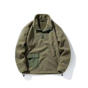 Veste d'hiver en polaire écologique à fermeture éclair sur le devant, grande taille, fabriquée avec des matériaux de haute qualité, confortable pour les consommateurs soucieux de l'environnement - Product Image 1
