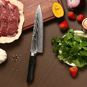 Cuchillo de Cocina Profesional de Damasco de 8 Pulgadas, Hecho a Mano, con Mango de Madera - Product Image 3