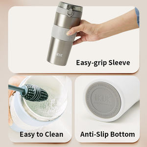 Bouteille isotherme en acier inoxydable à double paroi de grande capacité moderne de 26 oz/800 ml, avec doublure en porcelaine pour les boissons gazeuses, logo personnalisé - Product Image 6